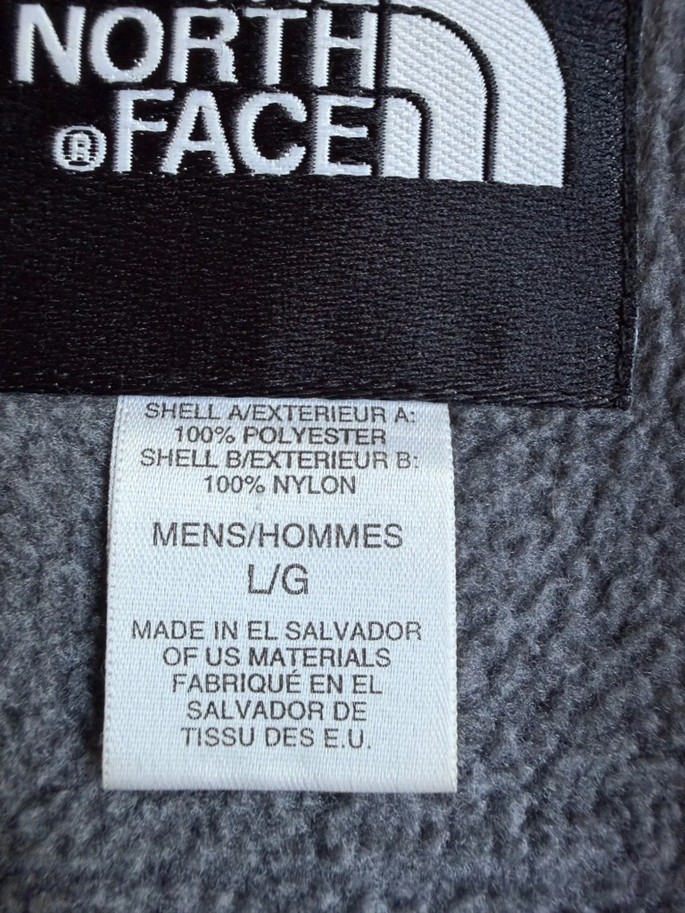 Men’s North Face Denali Fleece Jacket Gray and Black Sz L